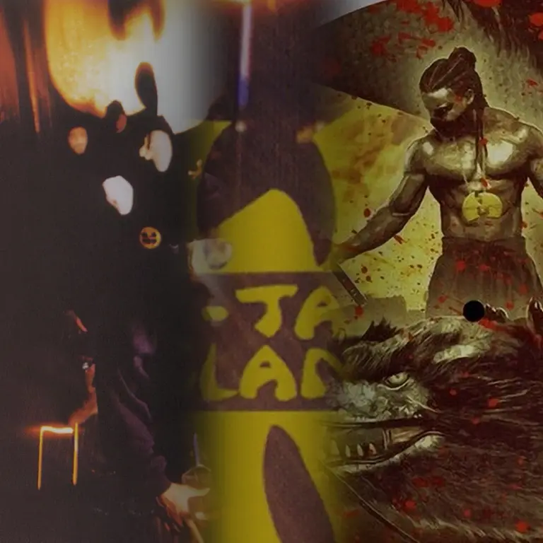 Enter the Wu-Tang blending into the classic yellow Wu-Tang Clan logo and into the Black Samson, The Bastard Swordsman picture disc
